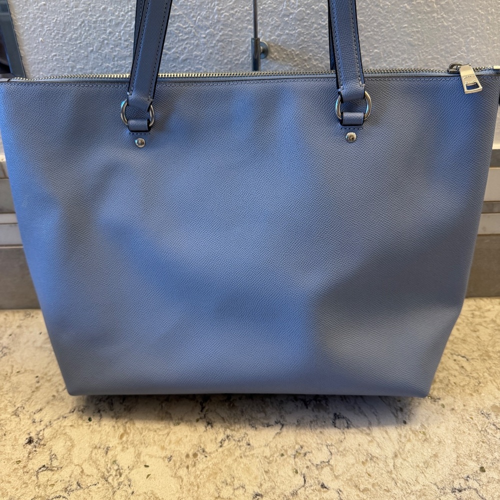 Coach‎ 79608 women's Gallery Tote Crossgrain Leather shoulder Bag Ice Blue - Picture 10 of 15